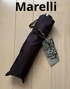 【新品】Marelli 折りたたみ雨傘 茶ストライプ 60㎝ 田中久株式会社