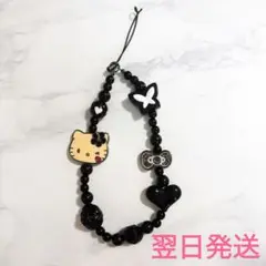 日焼けキティ✨チャーム（黒） 携帯ストラップにも✨即購入OK