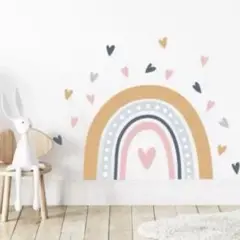 ウォールステッカー　虹　アースカラーハート　ステッカー　シール　DIY bhg