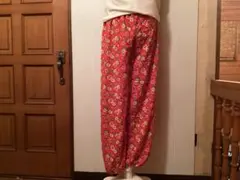 ハンドメイド・レトロ生地リラックスパンツ