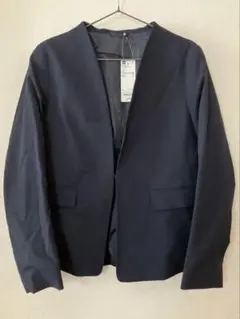 【新品未使用】GU ネイビー ノーカラージャケット L