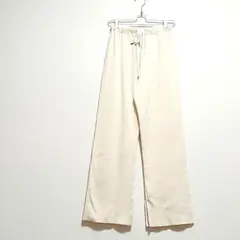 未使用 タグ付き H アッシュ 中目黒 リブニット パンツ アイボリー 日本製