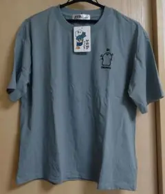 新品タグ付き　お文具といっしょ　しまむら　 半袖Tシャツ　Lサイズ　ブルーグレー