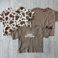 ペアマノン バースデイ ブラウン系 Tシャツ 3枚セット 110
