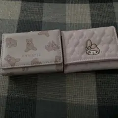 クマ柄 二つ折り財布