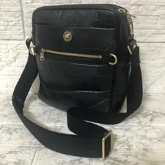 【良品】ハンティングワールド バチュークロス レザー ショルダーバッグ