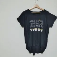 Minnie Mouse 半袖チュニック ブラック トップス アシンメトリー