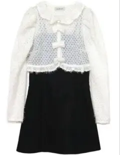 BUBBLES shaggy ribbon cardigan