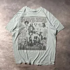 Q55 古着70s復刻Rolling Stones 公式バンドT 水色フェード