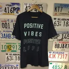 USA古着 POSITIVE VIBES プリントTシャツ サイズXL