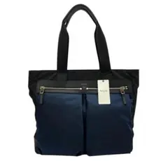 【未使用】ポールスミス トートバッグ ナイロン レザー ネイビー 黒 Q25