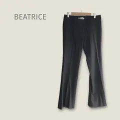 ベアトリス　【38】スラックス　ストレートパンツ　黒　オフィス　カジュアル　春夏