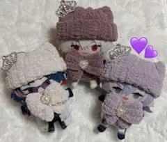 【キラパープル×リボン】 にじぱぺっと ネコ耳 ニット帽 ぬい服 ぬい帽子