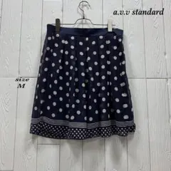 a.v.v standard アーヴェヴェ (M) 膝丈 フレアスカート ドット