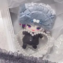 ぬい服　10cm　にじぱぺっと　ぼうし　くすみブルー　メイド