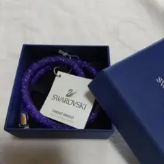新品 スワロフスキー SWAROVSKI 2連ブレスレット② Sサイズ パープル
