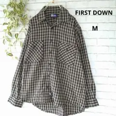 FIRST DOWN 　チェック柄　長袖ネルシャツ 　M