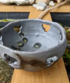 めだかの喜ぶ穴の空いた鉢