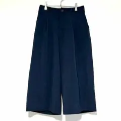 n0478【コムサマチュア】ワイドパンツ　バックゴム　ストレッチ　ネイビー