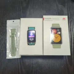 (美品)HUAWEI WATCH FIT グリーン 本体と付属品