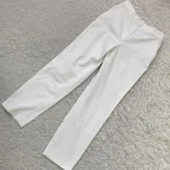 PLST テーパードパンツ ホワイト S コットンブレンド オフィス