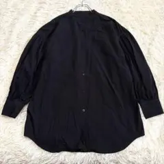 n6381 バンドカラーロングシャツ F コットン100% オーバーサイズ 長袖