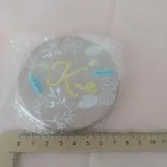 イニシャルK mille刺繍デザイン コンパクトミラー ノーマル&拡大鏡