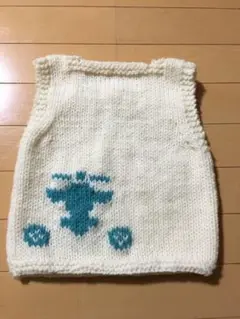 ニットベスト　ハンドメイド　80センチ　飛行機