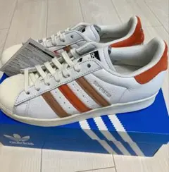(未使用) adidas スーパースター 限定 ホワイト/オレンジ 25.5