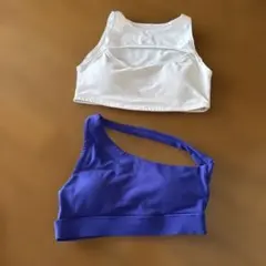 白と紫のヨガブラ Sサイズ