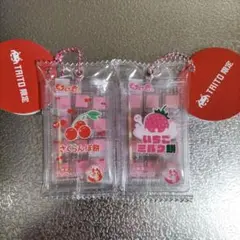 もちもち君　ミニチュアキーホルダー　TAITO限定　さくらんぼ餅　いちごミルク餅