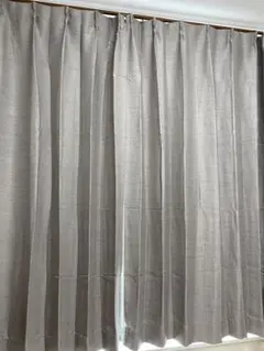 1級遮光形状記憶カーテン100×200cm2枚ブラウンナチュラルテイスト