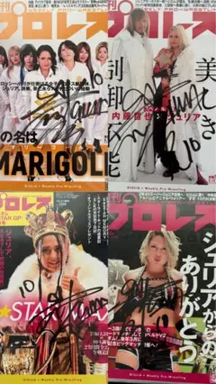 ジュリアJulia週刊プロレス通販限定直筆サイン入りポートレート4枚セット