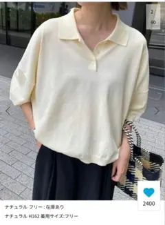 SLOBE IENA 　FROSTY COTTON襟付きプルオーバー