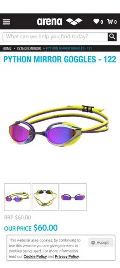 ARENA PYTHON MIRROR GOGGLES - 122 ゴーグル