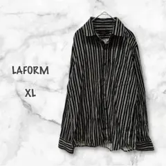 LAFORM メンズ シャツ（XL）ストライプ 大きいサイズ オシャレ ポケット