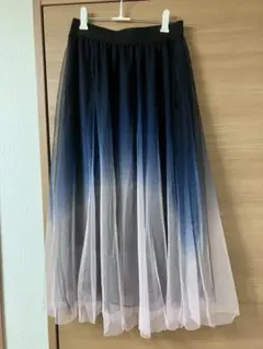 グラデーションチュールロングスカート
