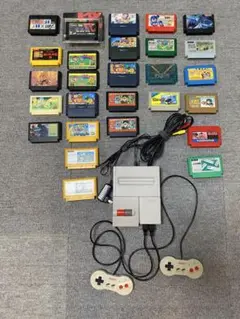 【作動不明】Nintendo 任天堂 ニューファミコン 本体＋カセット27本