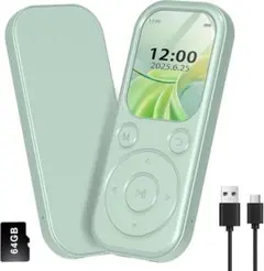 グリーン MP3プレーヤー Bluetooth5.3 64GB SDカード付き