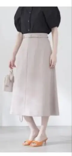 ドライタッチベルト付Aラインスカート