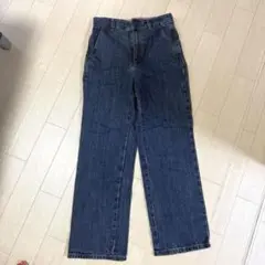 GU ストレートワイドパンツ　S ブルー　デニム