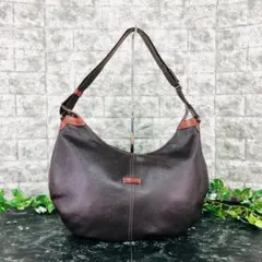 Danielu0026Bob ショルダーバッグ 焦茶色 本革 半月型 大容量 極美品