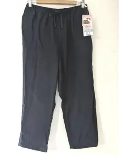 新品【大きいサイズ】CLOSSHI黒レーヨンリネン綿麻接触冷感UV対策パンツLL