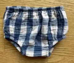 オーガニックズー　ブルーチェック　ブルマ　6-12m
