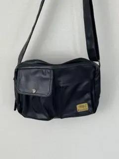 メンズ PU ショルダーバッグ 日常使い ソフトレザー 横型