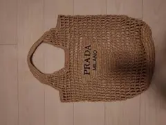 非売品☆プラダ　トートバッグ　ベージュ　ノベルティ　PRADAカゴバッグ 非売品☆プラダ トートバッグ ベージュ ノベルティ PRADAカゴ