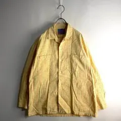 80s 90s OLD ビンテージ 格子 チェック オープンカラー シャツ