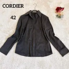 【コルディア】CORDIER ボタンアップシャツ 人工皮革 グレー 42