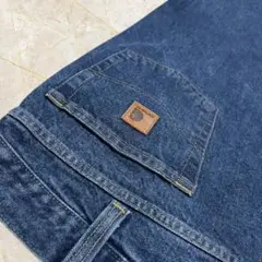 【00S Carhartt ワイド デニムパンツ レザーパッチ W42 x30】