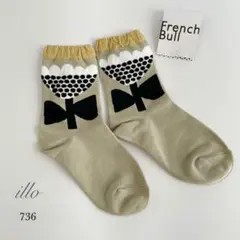 新品◎フレンチブル Frenchbull 北欧　花柄　ソックス　靴下　ベージュ